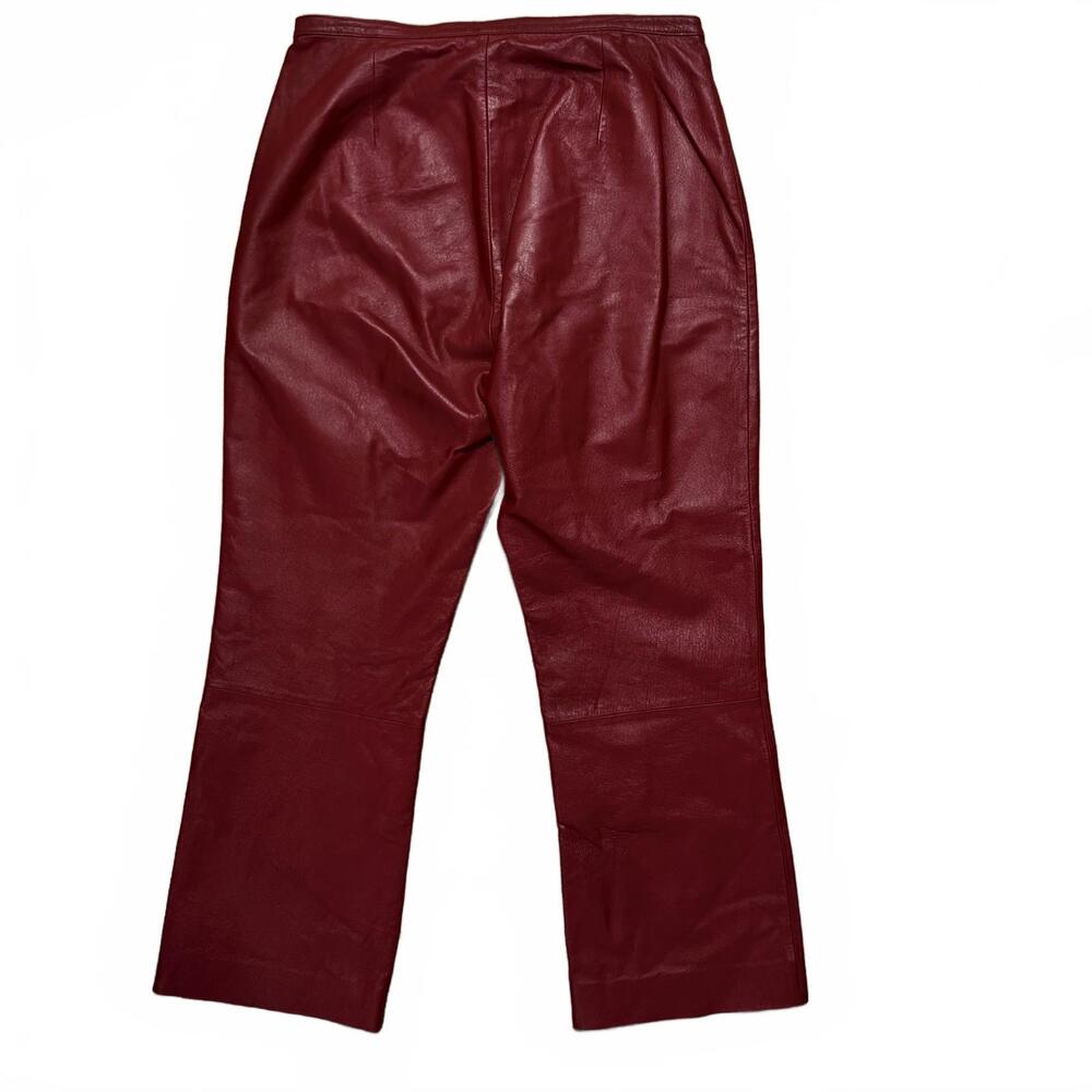 Vintage Y2K Newport News Cranberry Genuine Leather Pants 12 - Picture 2 of 8